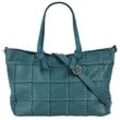 Shopper SAMANTHA LOOK Gr. B/H/T: 48 cm x 30 cm x 13 cm onesize, blau Damen Taschen echt Leder, Made in Italy