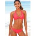 Bügel-Bikini VENICE BEACH Gr. 36, Cup D, rot (coral) Damen Bikini-Sets Ocean Blue mit kontrastfarbigen Schriftzug Bestseller