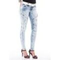 Slim-fit-Jeans CIPO & BAXX Gr. 26, Länge 34, blau (ice) Damen Jeans Röhrenjeans in modischem Slim-Fit Schnitt