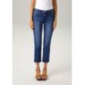 Bootcut-Jeans ANISTON CASUAL Gr. 36, N-Gr, blau (pacific (blau used)) Damen Jeans in trendiger 78-Länge