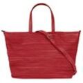 Shopper SAMANTHA LOOK Gr. B/H/T: 37cm x 30cm x 14cm onesize, rot, Damen, Leder, unifarben, leicht glänzend, Taschen, echt Leder, Made in Italy