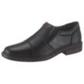 Slipper RIEKER, Herren, Gr. 40, schwarz, Leder, elegant, Schuhe, Anzugschuh, Business Schuh, Schlupfschuh mit stylischer Quernaht, Topseller