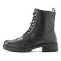 Schnürboots LASCANA Gr. 38, schwarz Damen Schuhe Schnürstiefelette, Ankle Boots, Leder, Schnüren & Reißverschluss