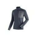 Funktionsshirt MAIER SPORTS "Skutvik M" Gr. 54, blau (graublau), Herren, 40% Wolle, 35% Polyamid, 25% Polypropylen, Shirts, Midlayer-Jacke für Herren, ideal für Ski-Touren