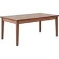 Esstisch HAMMEL FURNITURE "Basic Sami, schnell innenliegende Einlegeplatten ausziehbar", braun (walnuss), B:180cm H:76cm T:100cm, Tischplatte: Furnier gebeizt und lackiert, Gestell: Massivholz, Tische, 180(280)x100 cm, Furnier / Massivholz, stabiler dänische Design Tisch