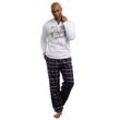 Pyjama H.I.S Gr. 44/46, bunt (weiß, marine, kariert) Herren Homewear-Sets mit Flanellhose