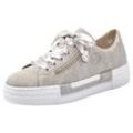 Plateausneaker RIEKER Gr. 38, grau (hellgrau) Damen Schuhe Damenschuh Plateausneaker Skaterschuh Sneaker mit Zier-Reißverschluss, Freizeitschuh, Halbschuh, Schnürschuh