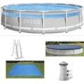 Framepool INTEX "Clearview Prism Frame Pool" Schwimmbecken Gr. Ø/B/H/L: 422 cm x Breite Höhe 1,07 cm x Länge, 12706 l, beige Frame-Pools ØxH: 422x107 cm, massive Konstruktion aus pulverbeschichtetem Stahl