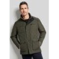 Langjacke BUGATTI, Herren, Gr. 50, grün (oliv), 100% Polyester, unifarben, casual, regular fit, Langarm Manschette, Jacken, im Rautenstepp