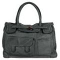 Shopper SAMANTHA LOOK Gr. B/H/T: 41cm x 29cm x 16cm onesize, grau Damen Taschen echt Leder, Made in Italy