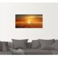 Wandbild ARTLAND "Sonnenuntergang über dem Meer" Bilder Gr. B/H: 150 cm x 75 cm, Wandaufkleber - Vinyl Sonnenaufgang & -untergang, 1 St., orange als Leinwandbild, Poster, Wandaufkleber in verschied. Größen