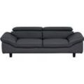 3-Sitzer HOME AFFAIRE "Pilot", grau (fango), B:218cm T:108cm, Sofas, Dreisitzer mit Kopfteilverstellung