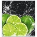 Küchenrückwand ARTLAND "Limone mit Spritzwasser" Spritzschutzwände Gr. B/H: 60 cm x 65 cm, grün Küchendekoration Alu Spritzschutz mit Klebeband, einfache Montage