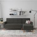 Ecksofa DOREL HOME "Lilly, L-Form" Sofas Gr. B/H/T: 212cm x 82cm x 153cm, Webstoff, Recamiere beidseitig montierbar, grau (anthrazit) mit Bett-Funktion, Recamiere beidseitig montierbar, Sitzhöhe 43 cm