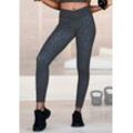 Leggings LASCANA ACTIVE Gr. 32/34, N-Gr, bunt (grau, schwarz, leo) Damen Hosen Sport Leggings mit allover Druck