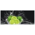 Küchenrückwand ARTLAND "Limone mit Spritzwasser" Spritzschutzwände Gr. B/H: 160 cm x 65 cm, grün Küchendekoration Alu Spritzschutz mit Klebeband, einfache Montage