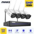 Annke - 5MP wlan Überwachungskamera Set Außen 4X 5MP Kameras cctv Videoüberwachungssets Wireless System