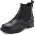 Stiefelette LASCANA, Damen, Gr. 39, schwarz, Obermaterial: 70% Rindsleder, 30% Elasthan. Futter: 85% Textilmaterial, 15% Lederimitat. Decksohle: 100% Lederimitat. Laufsohle: 100% Synthetik, unifarben, casual, Schuhe, Stiefel, Boots, Chelseaboots, Schlupfstiefel