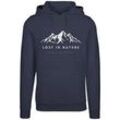 Kapuzenpullover F4NT4STIC "Lost in nature" Gr. S, blau (navy), Damen, Obermaterial: 65% Baumwolle, 35% Polyester, Pullover, Hoodie, Warm, Bequem