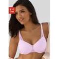 Minimizer-BH LASCANA Gr. 75, Cup B, lila (light lavender), Damen, Microtouch, Spitze, Obermaterial: 87% Polyamid, 13% Elasthan, BHs, mit Spacer-Schalen und Bügel, Basic Dessous