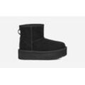 UGG® Classic Mini Plateau-Boot für Kinder in Black, Größe 32.5, Veloursleder