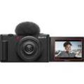 SONY ZV-1F Vlogging Kamera, Klapp- und drehbares Display, 4K Digitalkamera Schwarz, - opt. Zoom, Extra fine TFT LCD Selfie-Touchdisplay, WLAN