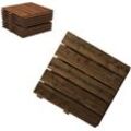 Floranica Holzterrassenplatten 1 Stück 50x50 cm Imprägniertes Lärchenholz Braun Boden für die Sauna