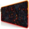 Titanwolf RGB Gaming Mauspad, Mousepad XL 800 x 300mm verbessert Präzision & Geschwindigkeit, Lavamotiv