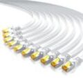 Primewire 10x LAN-Kabel CAT.7, RJ-45 (Ethernet), CAT 7 Flachband U/FTP Gigabit Netzwerkkabel 10 Gbit/s Patchkabel - 0,25m