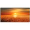 Wandbild ARTLAND "Sonnenuntergang über dem Meer" Bilder Gr. B/H: 150 cm x 75 cm, Leinwandbild Sonnenaufgang & -untergang, 1 St., orange als Leinwandbild, Poster, Wandaufkleber in verschied. Größen