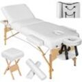 tectake® 3 Zonen Massageliege-Set, Breite 70 cm, Polsterung 10 cm, mit Holzgestell, 218 x 102 x 90 cm