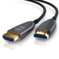 Primewire Ultra HD HDMI 2.0b Glasfaserkabel 3-fach geschirmt 4K / Full HD / 3D / ARC / High Speed mit Ethernet - 25m