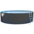 Stahlwand Swimming Pool Set 'Nuovo rund' anthrazit ø 450 x 120 - Steinbach