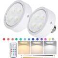 2X LED-Leuchtmittel led Glühbirnen Puck Lichter mit Dimmbar Timer, Nachtlicht E26/E27 Spot Lampe Birne mit Fernbedienung rgb