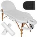 tectake® 3 Zonen Massageliege, Breite 70 cm, Polsterung 5 cm, mit Holzgestell, 230 x 104 x 85 cm