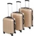 tectake® Trolley Set 3-tlg. aus Hartschale - champagner