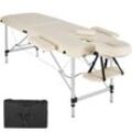 tectake® 2 Zonen Massageliege, Breite 61 cm, Polsterung 4 cm, mit Aluminiumgestell, 210 x 95 x 89 cm