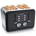 Arendo - Automatik Toaster 4 Scheiben in Edelstahl - bis zu vier Sandwich und Toast-Scheiben - Bräunungsgrad 1-6 - Aufwärm- und Auftaufunktion