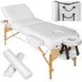 tectake® 3 Zonen Massageliege-Set, Breite 70 cm, Polsterung 7,5 cm, mit Holzgestell, 218 x 102 x 90 cm