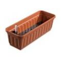 Alpfa Blumenkasten mit Wasserspeicher Balkonkasten 60cm - 100cm 80 cm terracotta