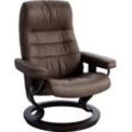 Relaxsessel STRESSLESS "Opal", braun (chocolate), B:76cm H:99cm T:74cm, Leder BATICK: Batick ist ein leicht korrigiertes, durchgefärbtes und genarbtes Möbelleder, bei dem die meisten Unebenheiten und Spuren in der Regel entfernt wurden. Batick wird mitunter doppeltönig gefärbt, um der Oberfläche mehr Lebendigkeit zu verleihen. Dank einer schützenden Oberflächenbehandlung lassen sich die meisten Fl