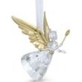 Dekohänger SWAROVSKI "ORNAMENT ANGEL, Engel, 5657008" Gr. B/H: 6,2cm x 7,80cm, weiß (kristallweiß, goldfarben, weiß) Swarovski Kristall