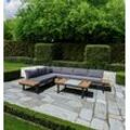 Gartenlounge-Set GARDEN PLEASURE "Lounge-Gruppe »MERIDA«" Sitzmöbel-Sets braun, grau, schwarz Outdoor Möbel 1 Ecklounge, Tisch LxB: 110x65 cm