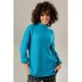 Strickpullover ANISTON CASUAL Gr. 34, blau (petrol) Damen Pullover mit Stehkragen Bestseller