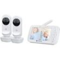 Babyphone MOTOROLA "Video Nursery VM 35-2 Twin 2x Kameras", weiß, Babyphones, Baby, Kunststoff, 5-Zoll-Farbdisplay