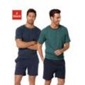 Pyjama LE JOGGER Gr. 44/46, bunt (petrol, marine) Herren Homewear-Sets kurz im Streifendesign