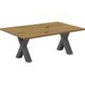 Couchtisch MÄUSBACHER, braun (asteiche, graphit), Tische, B/H/T: 120cm x 47cm x 70cm, 120cm Tischplatte Couchtisch Eckige Couchtische Holz-Couchtische X-Gestell