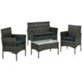 Lounge Set 4tlg. Polyrattan grau - Stilista