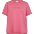 Wasabi CONCEPT T-Shirt "WA-Sabina 14", V-Ausschnitt, Ärmelaufschlag, für Damen, pink, M