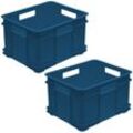 Bruno 2X Eurobox xl Aufbewahrungsbox Kunststoff eco (pp) 43 x 35 x 24 cm 28 Liter blau, 43x35x24 cm c/u - Keeeper